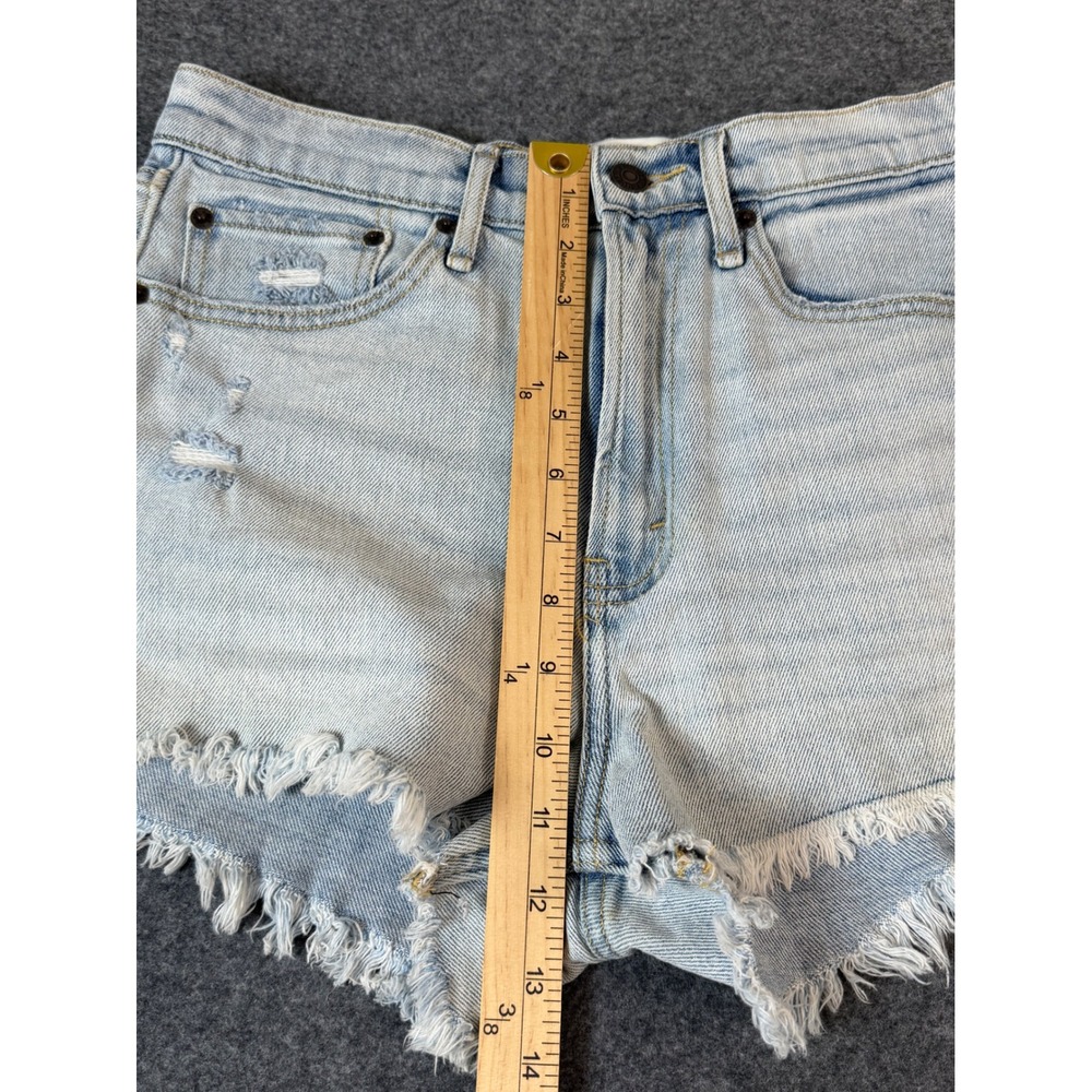 Abercrombie & Fitch Shorts Womens 6/28 Light Blue Excellent Distressed High Rise - Picture 6 of 8
